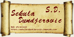 Sekula Dunđerović vizit kartica